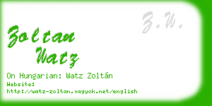 zoltan watz business card