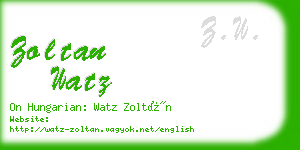 zoltan watz business card